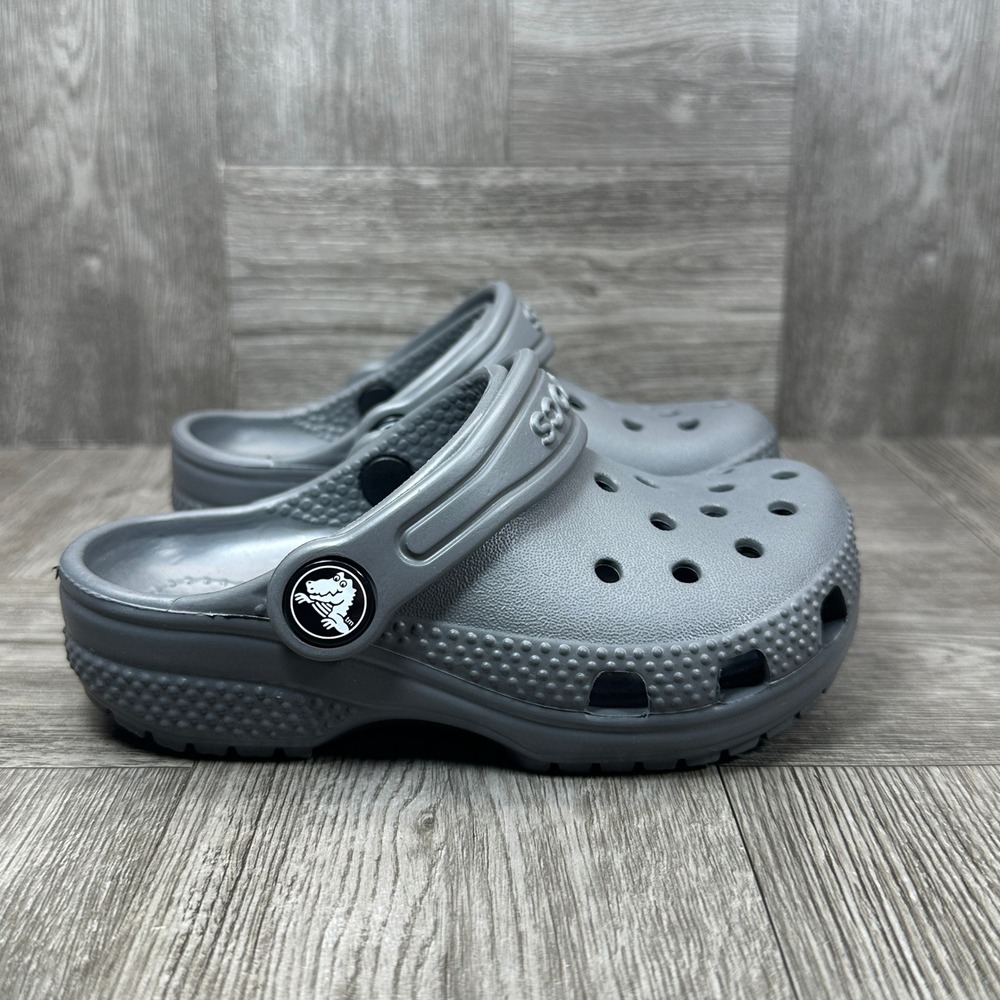 Crocs Clogs Kids Size C8 Slate Grey Slip On Lightweight Water Shoes NEW
